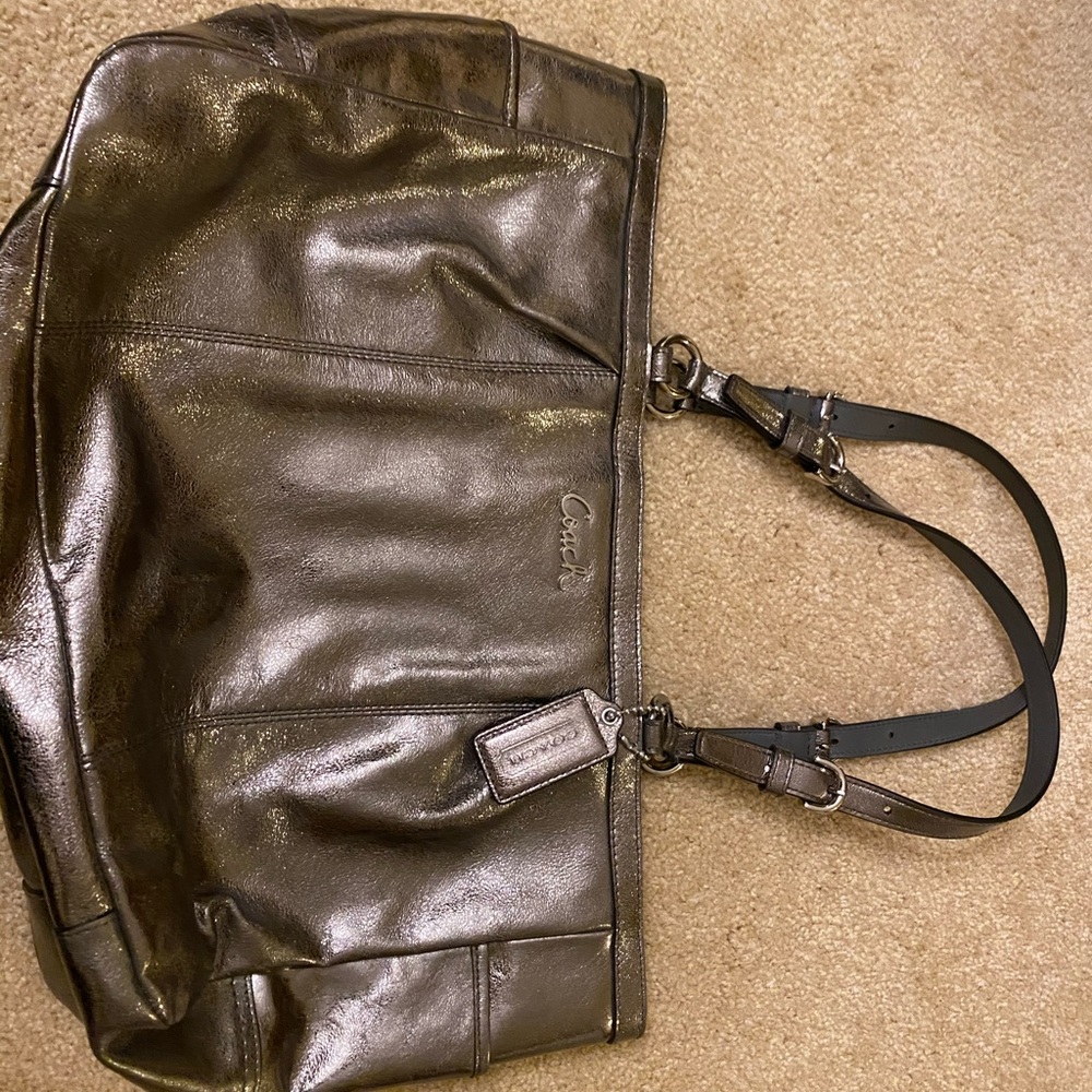 Silver Coach shoulder purse